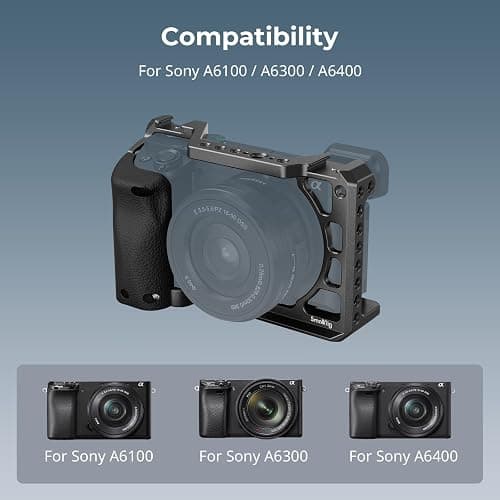 SmallRig Cage with Silicone Handgrip & Cold Shoe for Sony a6100, a6300, a6400-3164 thumbnail 4