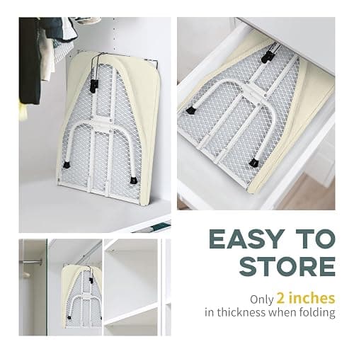 Metal Small Ironing Board Tabletop 31x12, RAINHOL Foldable Mini Iron Board | Countertop design with Cotton Cover and Pad, Portable and Compact for Travel, Dorms and Small Space thumbnail 5