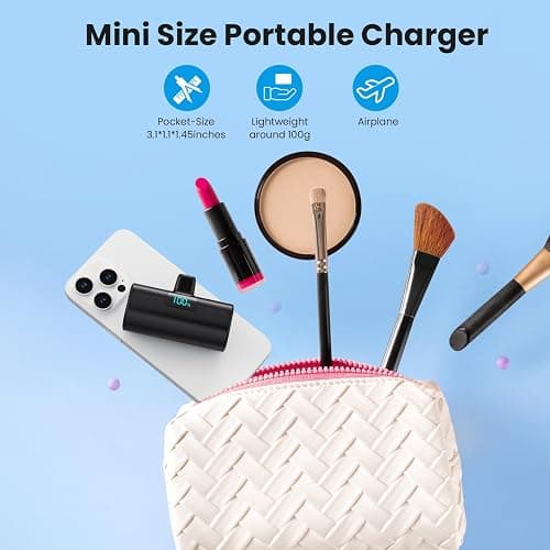 Mini Portable Charger for iPhone 17/16,Upgraded 5500mAh PD USB C Power Bank,Travel Essentials Pocket Phone Charger Battery Pack for iPhone 17/17 Pro Max/16/16 Pro/15 Series,Samsung Galaxy Android etc thumbnail 4
