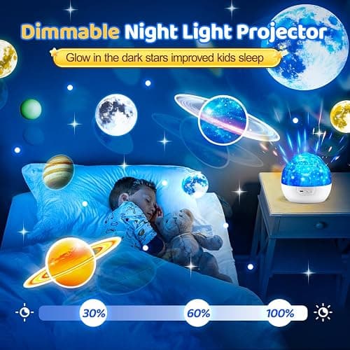 Solar System for Kids Projector Night Light, 360°Rotating+5 Films Planet Space Projector for Bedroom, Bright Night Light for Boys Room, Space Toys for Kids 3-5, Solar System Planet Toys for Boy Gifts thumbnail 4