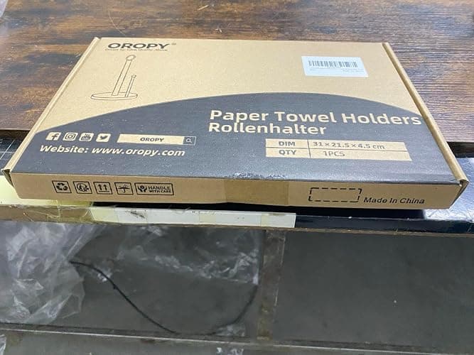 OROPY Paper Towel Holder Countertop with Heavy Duty Wood Base, Farmhouse Paper Towel Roll Stand for Kitchen Counter fits Standard and Jumbo Size Paper Towels (Brown - Easy to Tear) thumbnail 7