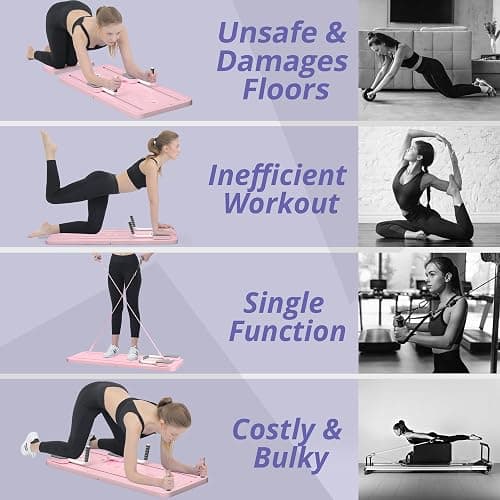 JANUA Pilates Board - Pilates Reformer Set, Multi-Purpose Foldable Pilates Reformer Board for Home, 5 in 1 Pilates Sliding Board thumbnail 6