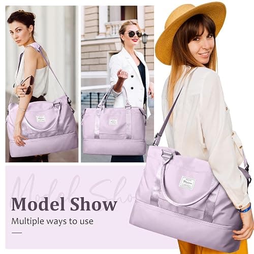 Weekender Bags for Women,Personal Item Travel Bag with Shoes Compartment,Overnight Travel Duffel Bag with Toiletry Bag thumbnail 2