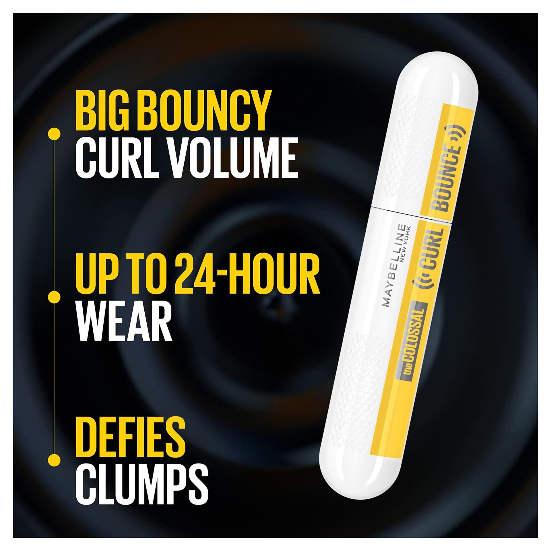 Maybelline New York Washable Mascara, Big Bouncy Curl Volume, Up To 24 Hour Wear, Clump Free, Colossal Curl Bounce, Blackest Black thumbnail 2