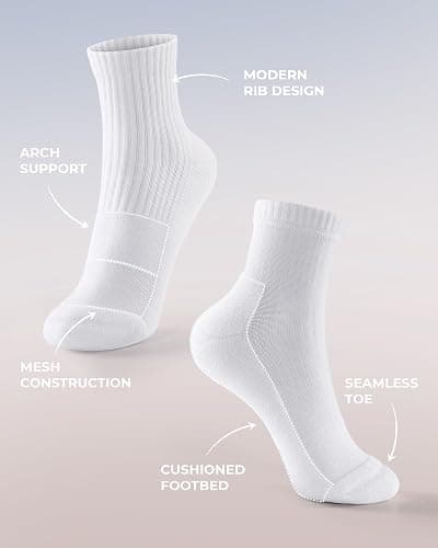 FITRELL Mini Crew Active Ankle Socks – Cushioned Running Thick Athletic Socks with Support for Women and Men 5-6 Pairs thumbnail 4