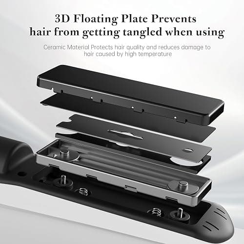 Mini Cordless Hair Straightening, 2 in 1 Cordless Hair Straighteners and Curler with 5000mAh Battery Rechargeable Travel Hair Straightener, 175℃-215℃ Flat Iron Portable for Women Men thumbnail 5