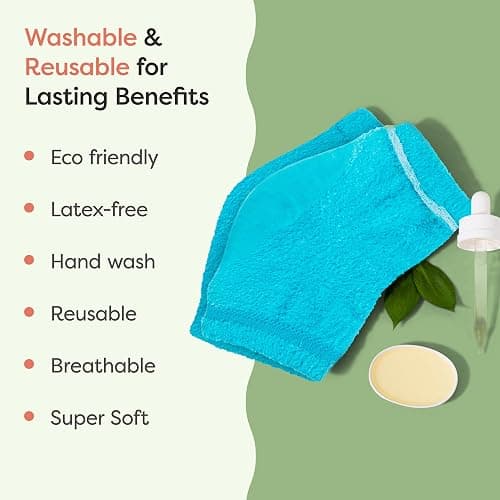 ZenToes Moisturizing Socks for Cracked Heel Treatment, Vitamin E, Olive Oil and Jojoba Oil Heel Socks, Stocking Stuffers for Women, Spa Self Care Gifts for Women (Fuzzy Blue, Regular) thumbnail 6