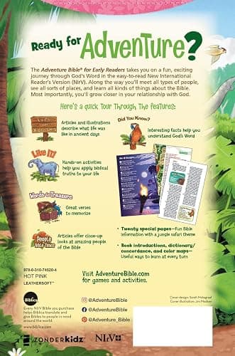 NIrV, Adventure Bible for Early Readers, Leathersoft, Pink, Full Color thumbnail 2