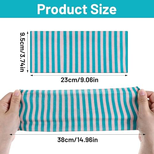 MBAIYO 4pcs Striped Headbands for Women Wide Non Slip Elastic Headbands Stretchy Trendy Thick Stripe Head Bands Bandanas Workout Yoga Running Cute Hair Band for Women's Hair Accessories thumbnail 6