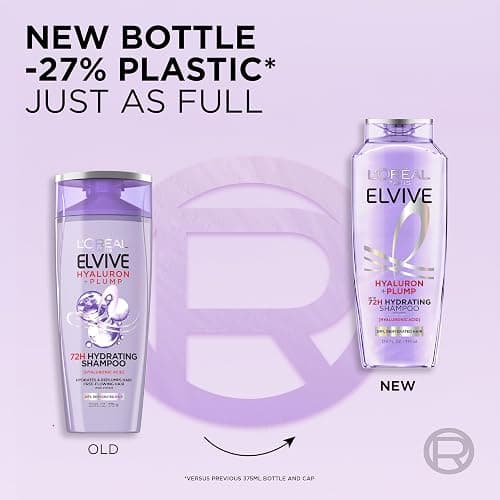 L'Oreal Paris Elvive Hyaluron Plump Hydrating Shampoo for Dehydrated, Dry Hair Infused with Hyaluronic Acid Care Complex, Paraben-Free, 12.6 Fl Oz thumbnail 4