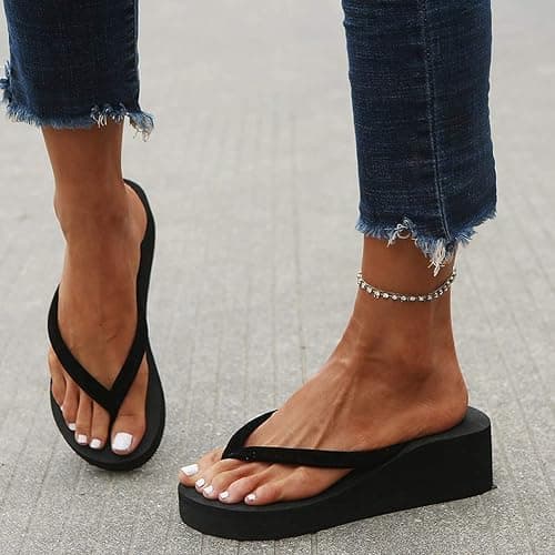 Platform Flip Flops Wedge Sandals for Women 2026 Dressy Comfortable Soft Toe Post Thong Sandals Lightweight Casual Summer Shoes thumbnail 6