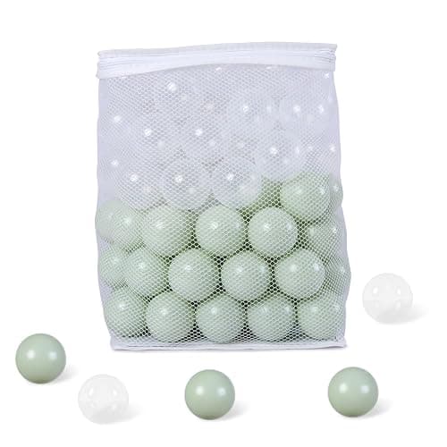 GUESVOT Soft Play Ball Pit Balls - Crush Proof Plastic Balls for Ball Pit Pack of 100pcs Set for Toddlers Ball Pool Playtent Tunnels with Reusable Storage Bag - 2.16 Inch thumbnail 2