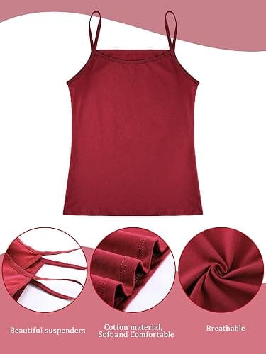 SATINIOR 4 Pieces Girls Dance Tank Top Sleeveless Spaghetti Strap Crop Tank Top for Dancewear thumbnail 4