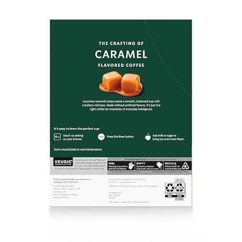 Starbucks K-Cup Coffee Pods, Flavored Hot or Iced Coffee, Caramel, 22 Keurig Pods thumbnail 7