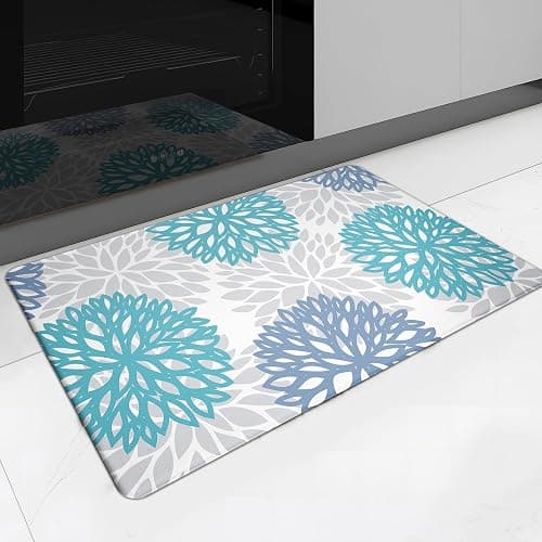 Tubeamin Anti Fatigue Kitchen Mat for Floor, Cushioned Anti Fatigue Kitchen Rugs Non Slip Waterproof, Comfort Floral Standing Desk Mat for Sink, Office, Laundry Room, 17.3"x28" - Image 1