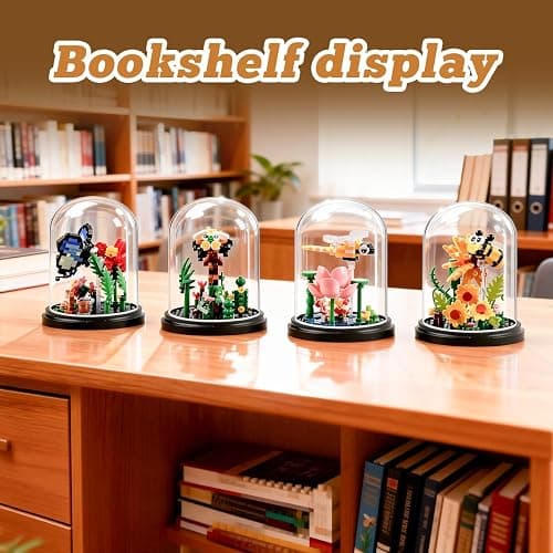 FIKAXTOY 4 Insect Flowers Collection Micro Building Sets with Dust Cover | DIY Flower Plants Bug Botanical Miniature Model Brick Building Kits, 1078 PCS Home Office Shelf Decor for Adults & Teens thumbnail 2