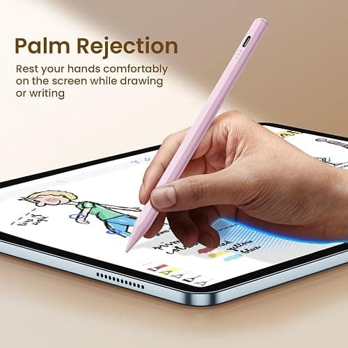Hastraith Stylus Pen for iPad(2018-2025)-13 Mins Fast Charge with Tilt Sensitivity & Palm Rejection for iPad 11/10/9/8/7/6th Gen, Air 7/6/5/4/3/M3/M2, Pro 13"/12.9"/11"/M4, Mini 7/6/5th,Pink thumbnail 5