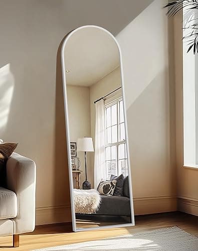 Delma Full Length Mirror, Large Floor Mirror for Wall, Bedroom, Bathroom, Living Room with Aluminium Frame (Stand, Arch 56x15, Silver) thumbnail 7