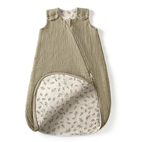 lulumoon Sleep Sack Muslin for Baby: Cotton Wearable Blanket for 3-9 Months - Soft Lightweight Ideal for Nursery Lounge Nighttime Naptime 6-12 Months - Image 1