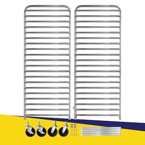 BIEAMA 20-Tier Sheet Pan Rack, NSF Bun Pan Rack, Aluminum Bakery Rack, Home Commercial Kitchen Bakery Cooling Rack, 4 Wheels thumbnail 7