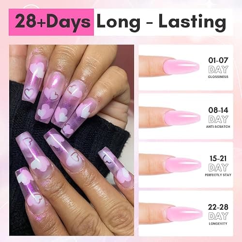 Makartt Poly Nail Gel: 50ML, Sheer Pink Color, Strong Builder for Extension Strengthener 3D Diy, Resistent Hard Gels for Nails Manicure Supplies Home Salon-Azalea thumbnail 6