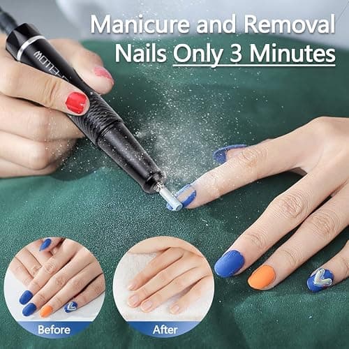 Yokefellow Nail Drill, Professional Portable 40000RPM Nail Drills Machine Electric Engraving Drill for Glass Black thumbnail 5