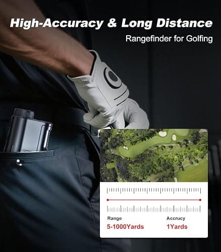 Golf Rangefinder with Slope, 1000 Yards Range Finder Golf, 6X Magnification, Flag Locking Vibration, Rechargeable Laser Range Finder thumbnail 3