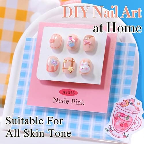 Double Rhythm 0.5 Oz Gel Nail Polish Neutral Natural Same Color Same Bottle Translucent Light Milky Pastel 15ML Manicure French Design Art DIY at Home (Nude Pink-A1515) thumbnail 3