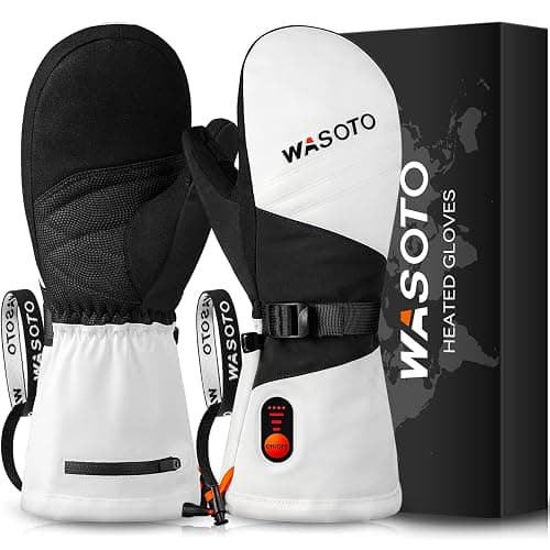 Heated Mittens Gloves for Women Men 7.4V Battery 22.2Wh Electric Rechargeable Waterproof Ski Gloves for Winter Outdoor Work Skiing Snowboarding Hiking Fishing Camping Raynaud - Image 1