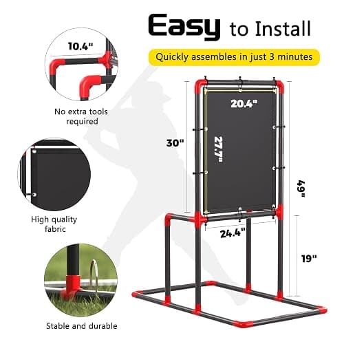 Baseball Strike Zone Target for Plastic Balls Compatible with Wiffle Ball and Blitzball Pitching Training Strike Zone Target Set Up and Assemble Easily thumbnail 4