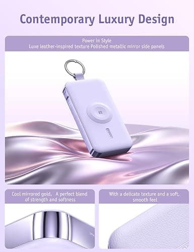 RORRY CharmGo Portable Charger 3 in 1 iPhone Power Bank for Apple 12000mAh | Built-in Retractable Cable Fast Charging Travel Keychain Battery Pack for Apple Watch /iPhone Air/17/16/15/14/13/12 thumbnail 7