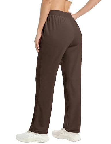 MAGCOMSEN Women's Velour Pants Soft Velvet Straight Leg Sweatpants Elastic Waist Warm Lounge Pant with Pockets thumbnail 3