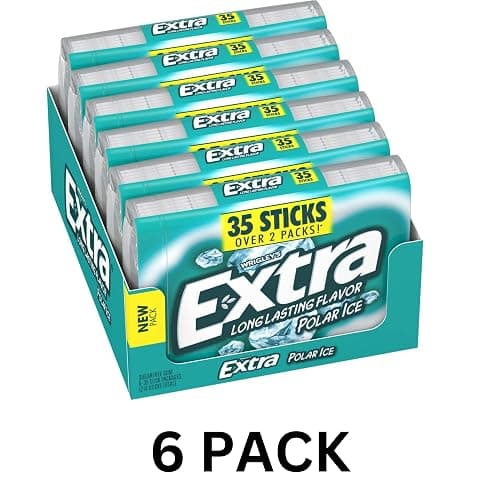 LAIBY Long Lasting Flavor Polar Ice Extra Gum | Sugar Free Chewing Gum Mega Pack | Polar Ice Chewing Gum Bulk 35 Sticks (Pack of 6) thumbnail 2