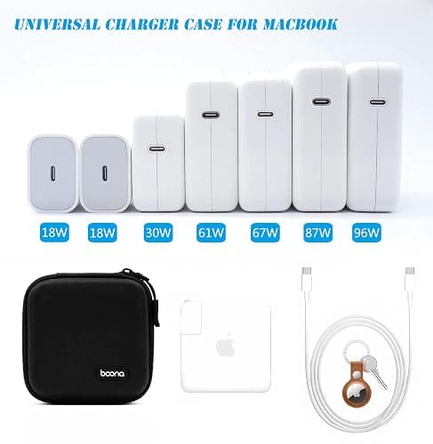 HOMEGYMFREE Small Travel Carrying Storage Case, 4.4"x4.4" Charger Organizer, Pouch compatible with MacBook Power Adapter, Laptop Accessories Cables, Cords, USB Drives, Earphones thumbnail 5