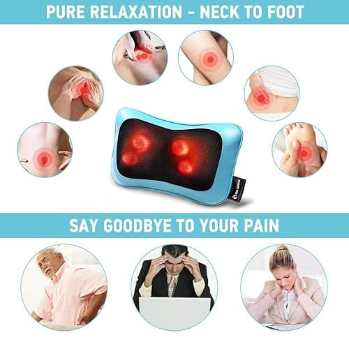 Mo Cuishle Electric Shiatsu Back Massager with Heat - Powerful 3D Kneading for Neck, Shoulder, Lower Back Pain Relief - Ergonomic Design for Home, Office, & Car - Gifts for Women, Men, Mom & Dad thumbnail 9