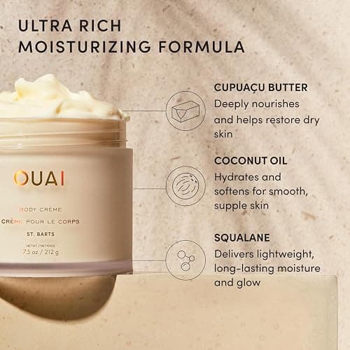OUAI Body Cream, St. Barts - Hydrating Whipped Body Cream with Cupuaçu Butter, Coconut Oil and Squalane - Softens Skin and Delivers Healthy-Looking Glow - Sulfate-Free Skin Care (7.5 Oz) thumbnail 4