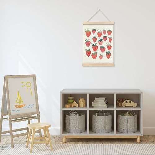 VGXKJIIOD Pink and Red Strawberry Wall Art Poster 12x16 in, Trendy Preppy Girly Strawberry Canvas Wall Decor Prints Sign Artwork for Girls Nursery Dorm Room Bedroom Apartment thumbnail 3