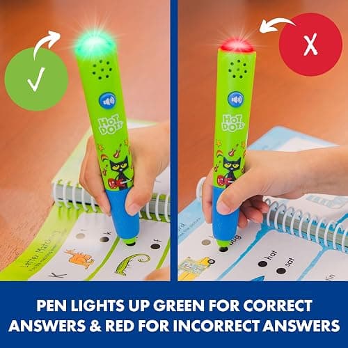 Educational Insights Hot Dots Pete The Cat Kindergarten Reading & Math Workbook - Kindergarten Workbooks with Interactive Pen, Homeschool Learning Books, Build Early Reading & Math Skills, Ages 5+ thumbnail 3
