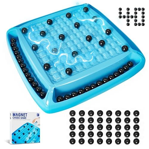 Magnet Game, Magnetic Games Chess, Board Games for Kids 6-8-12, Magnet Chess Kid Games, Family Board Games for Kid and Adults, Magnetic Game with 40 Pieces, Fun Birthday Gifts for Kids (Blue) - Image 1
