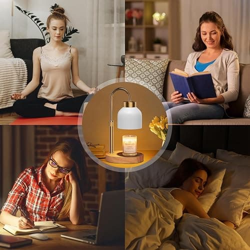 Candle Warmer Lamp with Dimmer Adjustable Height, 2/4/8H Timer,Vintage Home Decor for Scented Jar thumbnail 6