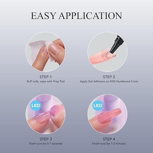 KISS Salon X-tend LED Curing Lamp, Soft Gel DIY Nail Extensions System, For Curing & Pre-Curing, Motion Activated, Compact Ergonomic Design, Angled Light, Stable Stand, Up To 14 Day Wear, 1 Piece thumbnail 3