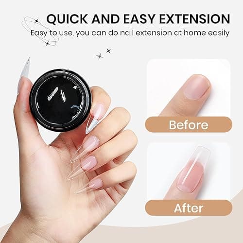 3d Gel Nail Art Sculpture Gel for Nail Art, Clear Black Non Stick Hand Hard | Hard Gel for Nails Home Manicure, Nail Salon, Nail Charms, Solid, Extension, Carving, Molding Gels 5g/0.18Oz thumbnail 4