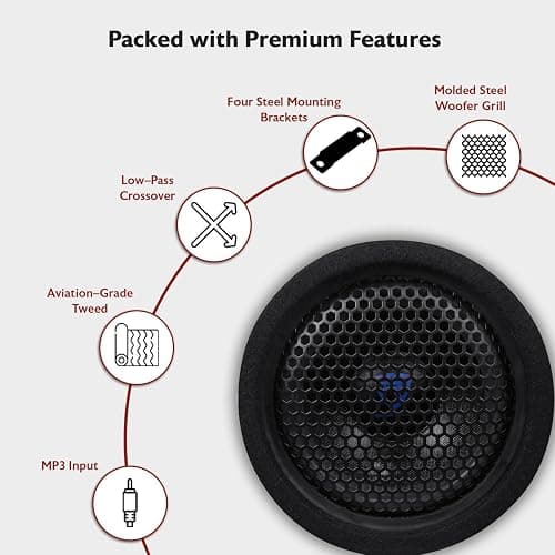 Rockville RTB80A Powered Subwoofer Bass Tube, 8", 400W Peak/200 Watts RMS, Deep Bass, Built-In Amp, Crossover, Vented Enclosure, Perfect for Car Audio thumbnail 7