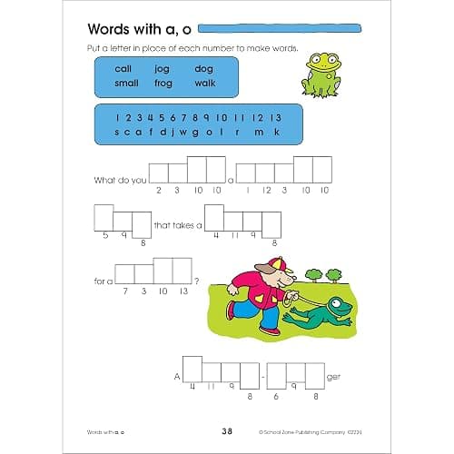 School Zone Spelling Puzzles 1-2 Workbook: 64 Pages, 1st Grade, 2nd Grade, Compound Words, Vowels, Consonants, Pronunciation, Writing, Ages 6 to 8 (I Know It! Book Series) thumbnail 5