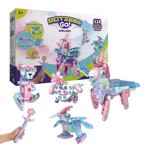 BOTZEES GO! Unicorn Robot for Kids - Building & Electric Remote Control STEM Learning Toy for Ages 3+, Girls - RC Magic Stick, App Based - Image 1