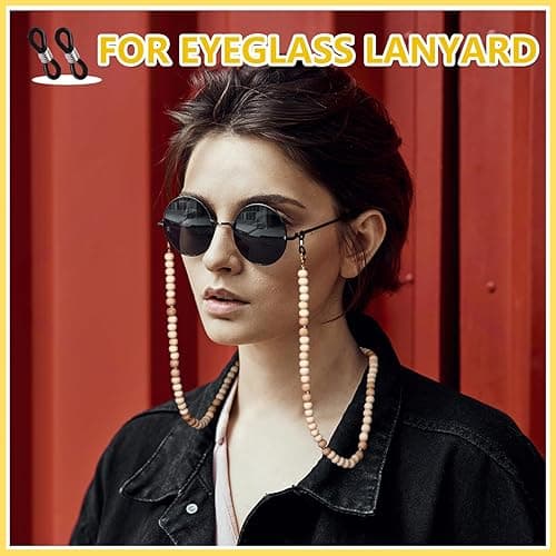 YAVVOZH Teacher Lanyard with Id Holder, Cute Lanyards for Id Badges Keys, Retractable Natural Wooden Beaded Lanyard for Women, Gold Teach thumbnail 7