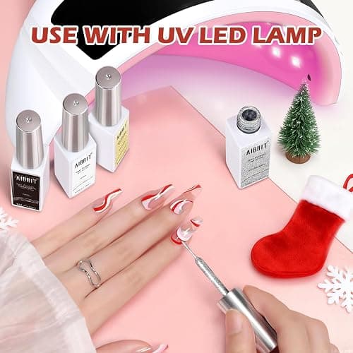 Gel Liner Art Polish Set 10ml, 4 Colors Black White Gold Silver Design Paint with Thin Brush in Bottle for Swirl/ Euphoria French Tips Manicure Painting DIY at Home thumbnail 6