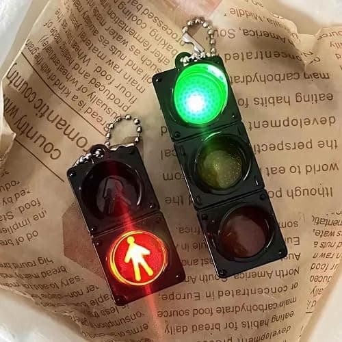 sunaeset novelty car keychain for bag, funny unique cool stoplight key chain accessories for men women, purse charms for handbags, fun small gifts for men ideas thumbnail 8