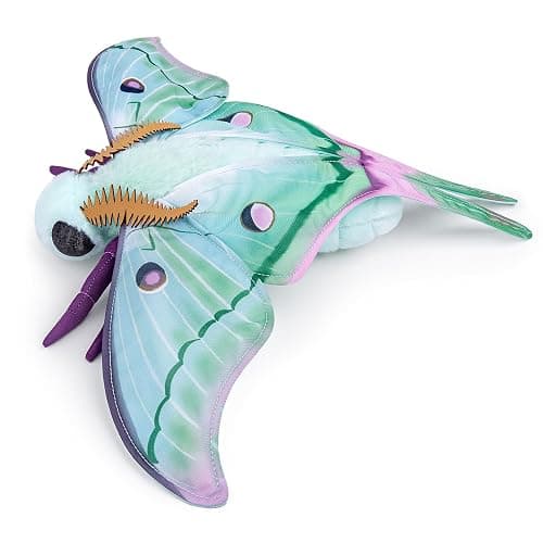 lilizzhoumax Luna Moth Plush Toy Soft Realistic Simulation Moth Stuffed Animal Plushies Toys Gifts Doll for Kids Insect lovers Boys and Girls Home Decoration Green 10.62inch thumbnail 8