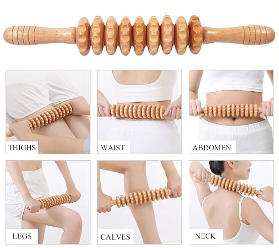 Komogir 3-in-1 Wood Therapy Massage Tools Lymphatic Drainage Massager Wooden Massager for Maderoterapia,Anti-Cellulite, Body Sculpting & Contouring thumbnail 3